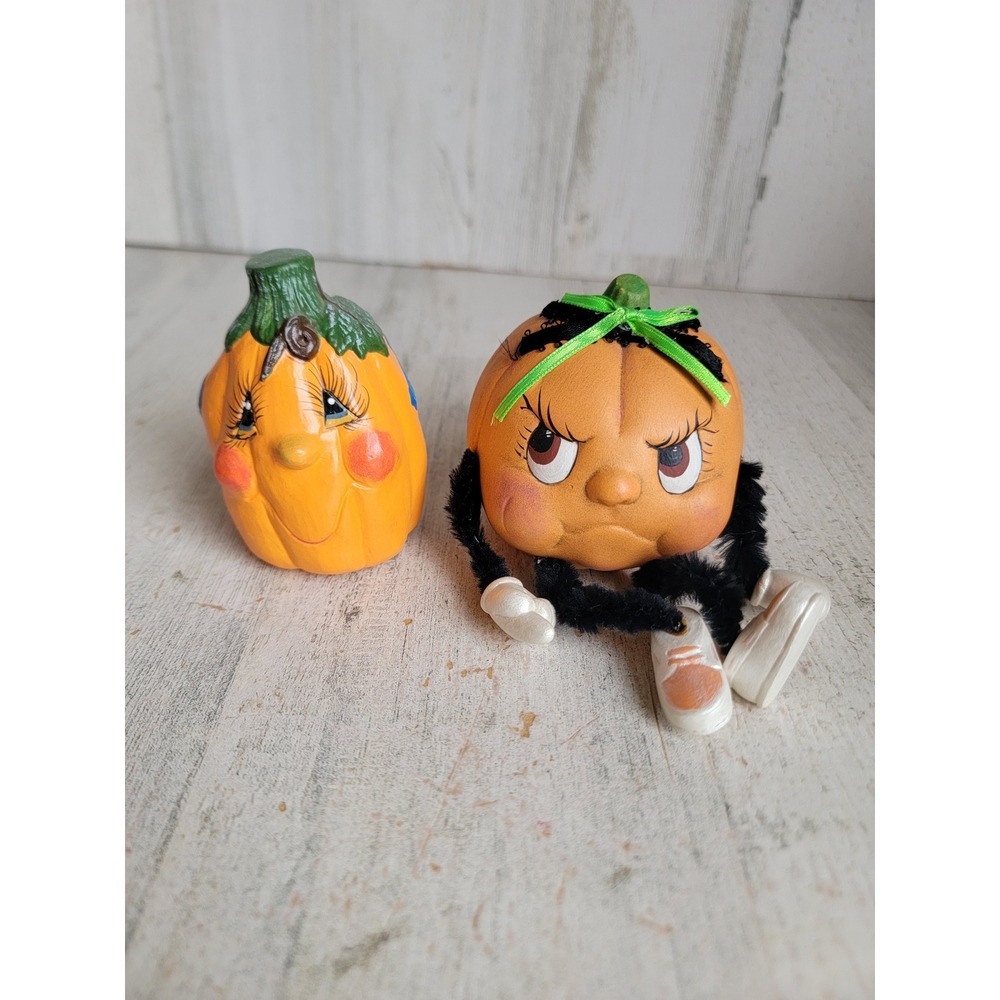 Anthropomorphic mini pumpkin Halloween figure happy unique decor